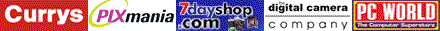 Shopwindow, for cameras, lenses, memory, printers and accessories.